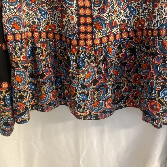 Laundry By Shelli Segal Colorful Trippy Eccentric Pattern Print Long  Sleeve Top - Picture 7 of 7